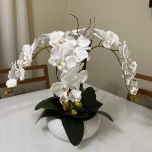 Orquídeas Brancas Vaso Cerâmica