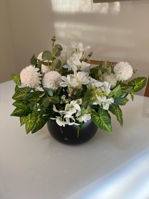 Alium e Hortênsia Vaso Preto