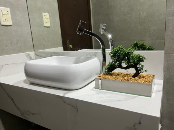 Bonsai no vaso laqueado branco - Image 3