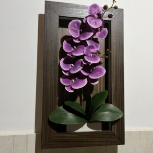 Quadro com Orquídea Artificial lilás